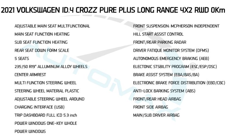 2021 Volkswagen ID.4 Crozz Pure Plus 4X2 Long Range Openable Panoramic Roof Dusk Blue full