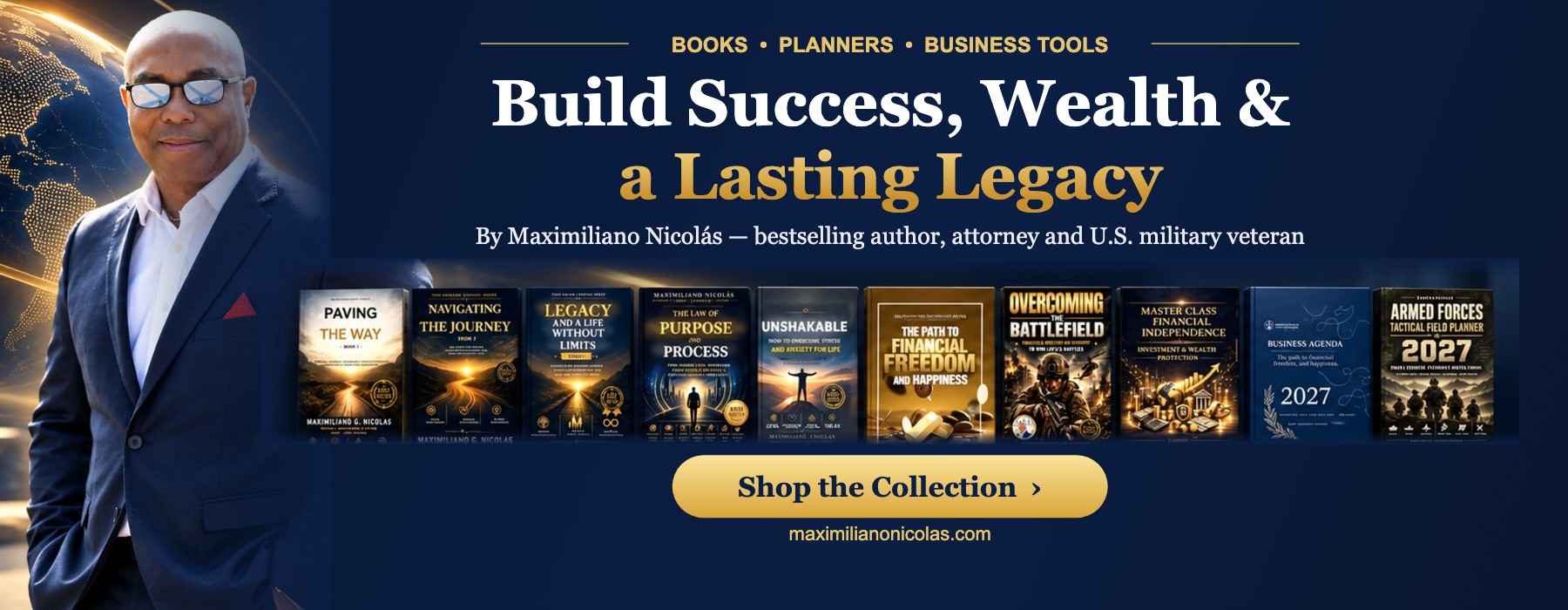 Books and planners by Maximiliano Nicolás — available in English, Spanish, Chinese and Arabic